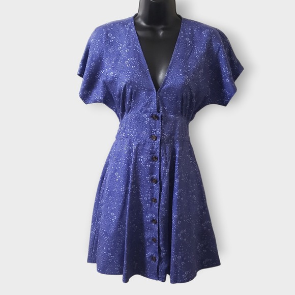 Marine Layer Dresses & Skirts - Marine Layer Camila Mini Dress Blue Ditsy Floral Sz XS Button Front Belted